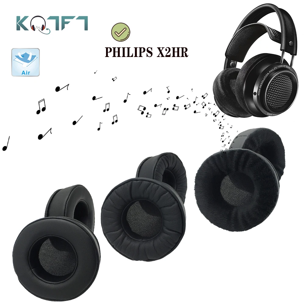 

KQTFT Protein skin Velvet Replacement EarPads for PHILIPS X2HR Headphones Ear Pads Parts Earmuff Cover Cushion Cups