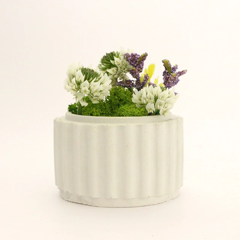 Moule de pot de fleurs en béton silicone, forme d'engrenage, ciment, plâtre, jardin