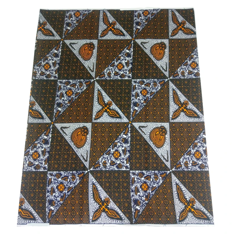 Tela africana con estampado inglés, tela de Ankara nigeriana, 6 yardas por lote, cera pagne