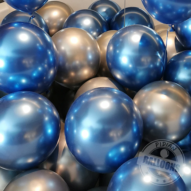 5-12 cali metalowy chromowany balon urodziny dekoracja na przyjęcie ślubne Globos srebrny złoty czerwony niebieski fioletowy metaliczne balony dostawca