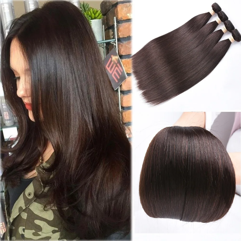 Brown Straight Hair Bundles Brazilian Human Hair 2/3/4 Bundles Dark Brown Straight Hair Remy Hair Extensions Natural Color