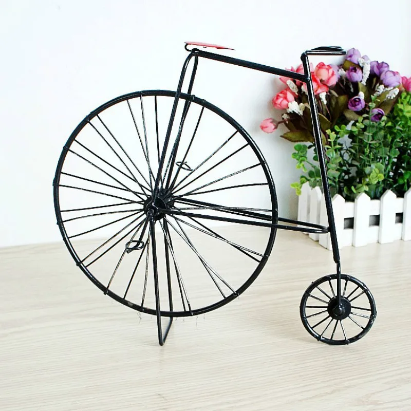 High Simulation English Style Bicycle Model Toy, Diecast Iron Big Wheel Bicycle Replica, Table Decor, Collectable Gift