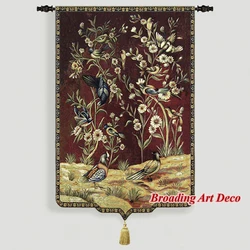 Beautiful Flower & Birds Jacquard Weave Tapestry Wall Hanging Gobelin Home Art Textile Decoration Aubusson Cotton 100% 158x89cm
