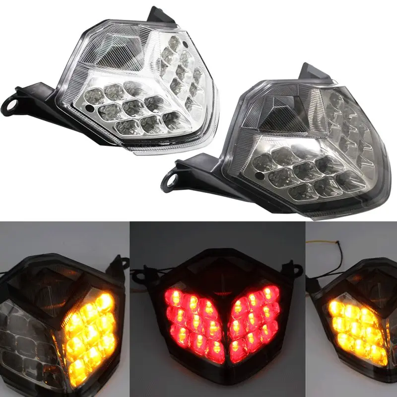 Motorcycle Rear Tail Light Brake Turn Signals LED Light For Kawasaki Z750 2007-2012/Z1000