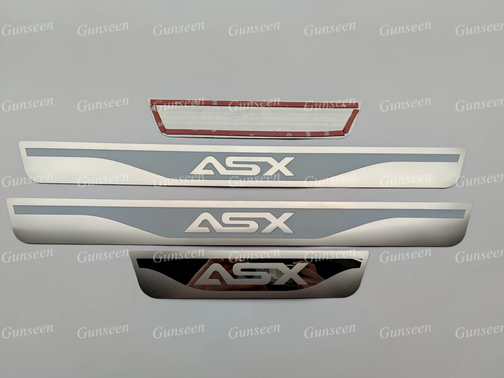 Untuk Mitsubishi ASX Stiker Mobil Aksesori Pelindung Pelat Scuff Ambang Pintu Pelindung Pedal Otomatis Potongan Gaya 2016 2020 2022 2021