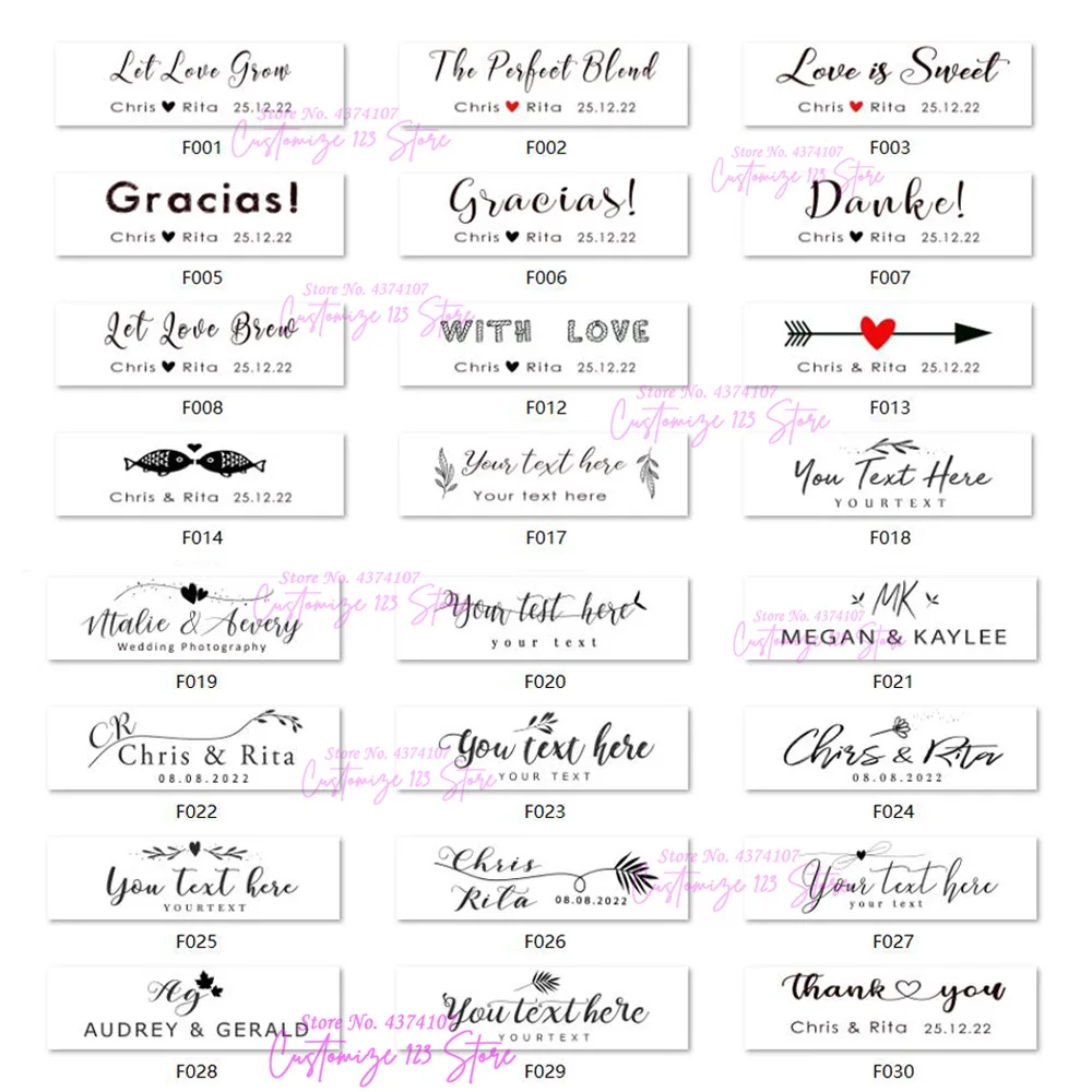 Kraft/white label wedding custom labels Wedding Favor Tag wedding decoration personalize custom tag sticker lables