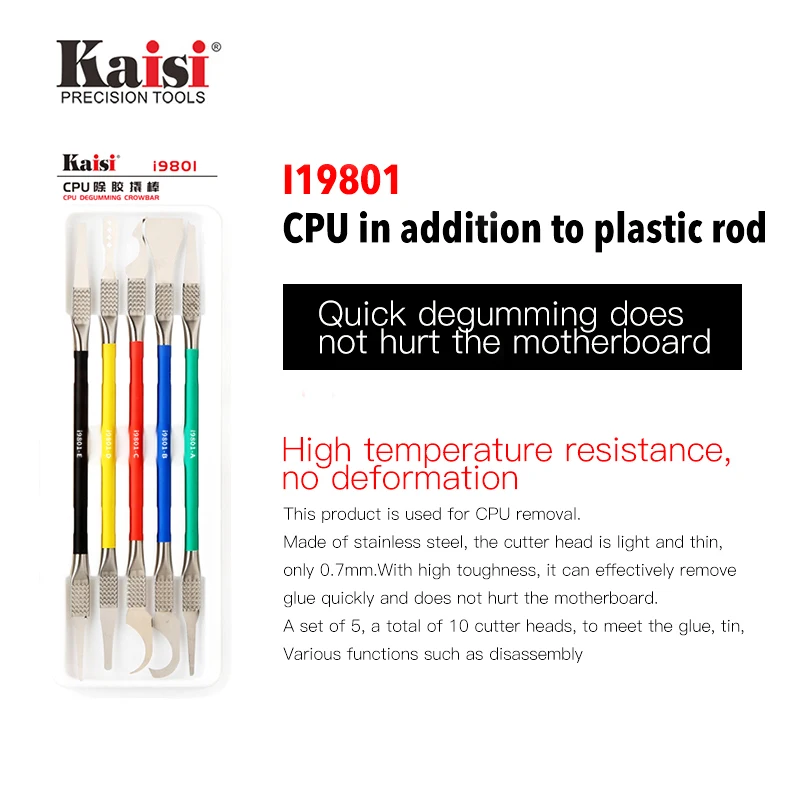 K-i9801 โทรศัพท์มือถือเมนบอร์ดชิป BGA ลบ Pry มีด IC ชิป CPU Remover กาวเครื่องมือทำความสะอาด