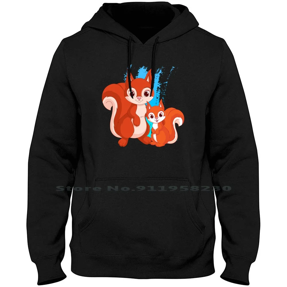 

Mother And Little Squirrel Hoodie Sweater Animation Squirrel Popular Cartoon Animals Mother Little Trend Moth Cute Lit End