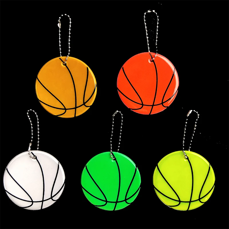 큰 6.5CM 농구 안전 반사판 반사 키 체인 가방 액세서리 배낭 재킷에 대한 높은 가시성 열쇠 고리, 10 개