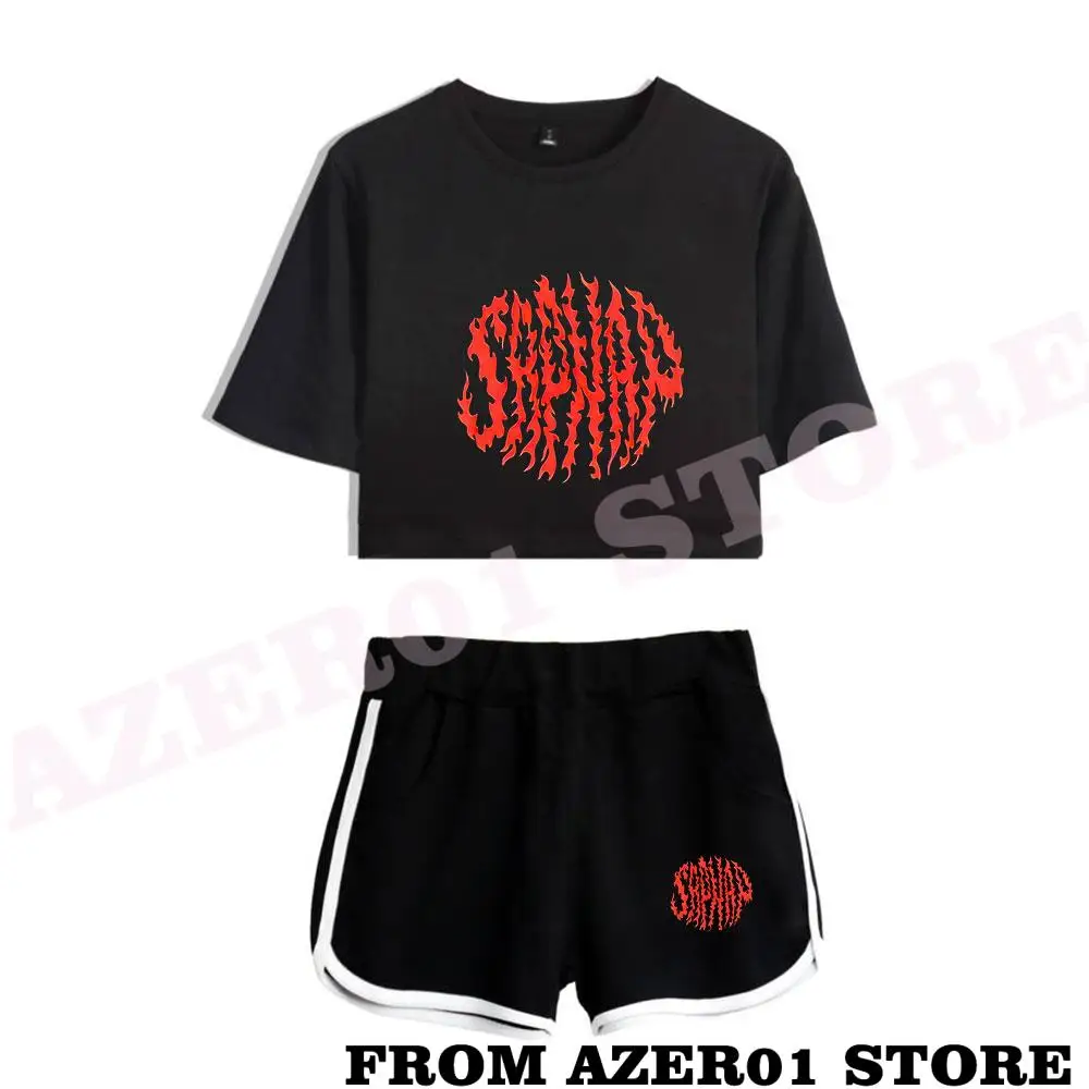 

Sapnap NEW Logo DREAM TEAM Print Summer Women/Girl Sets Sexy Short Tops+shorts Elastic Waist Suit Two Piece Set