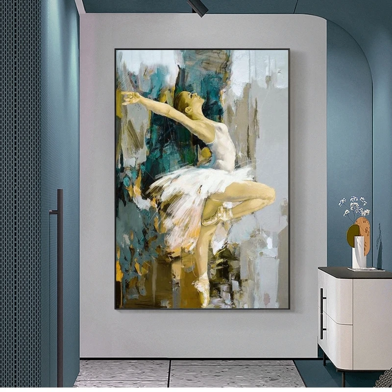 

Sexy Ballerina Abstract Canvas Paintings on the Wall Art Posters And Prints Dancer Girl Canvas Art Pictures For Living Room Wall