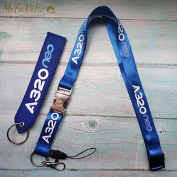 MiFaViPa A320 NEO Lanyard  AIRBUS Keychain Lanyards Neck Strap Chaveiro Key Chain Blue llavero for ID Card Holder Christmas Gift