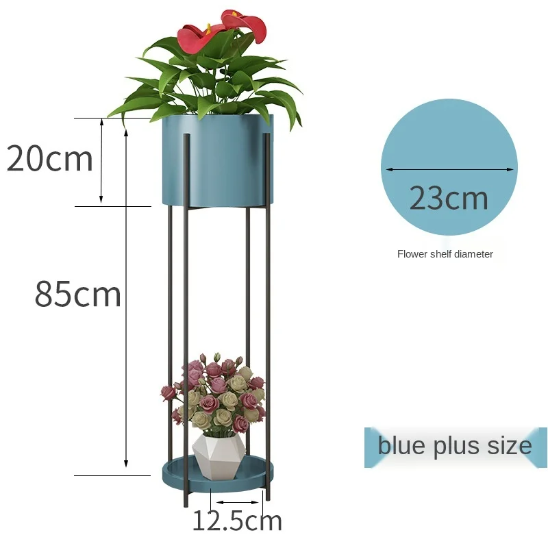 Nordic Flower Metal Stand 2-tire Metal Plant Stand Floor Shelf Flower Pot Outdoor Indoor Iron Plant Stand Metal Garden Decors