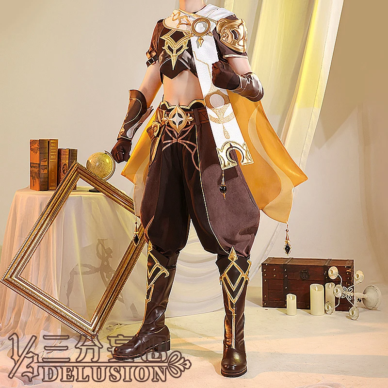 

Hot Anime Genshin Impact Aether Gorgeous Handsome Uniform Cosplay Costume Halloween Party Role Play Outfit Game Suit For Men NEW