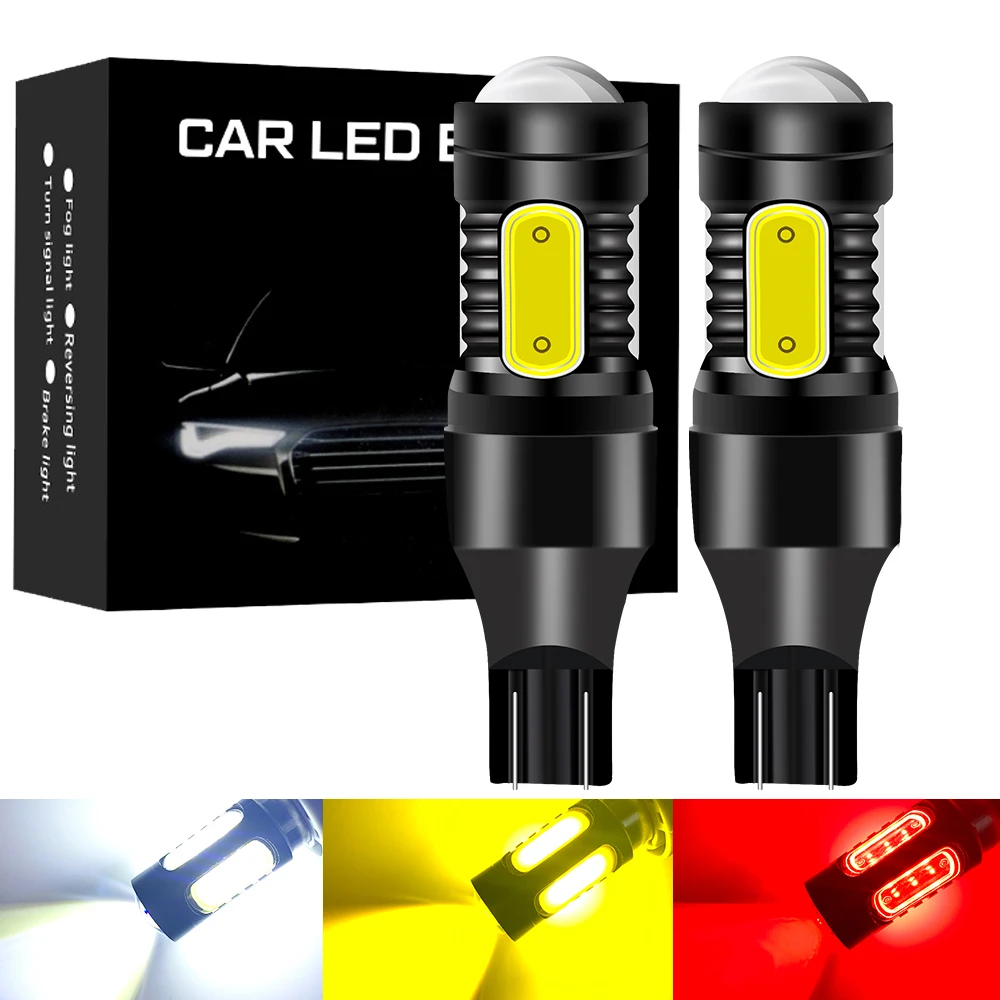 

2pcs T15 W16W 912 921 S25 1156 P21W BA15S BAY15D BAU15S PY21W T20 COB LED Led Bulbs for Reverse Turn Signal Brake Light 12V 24V