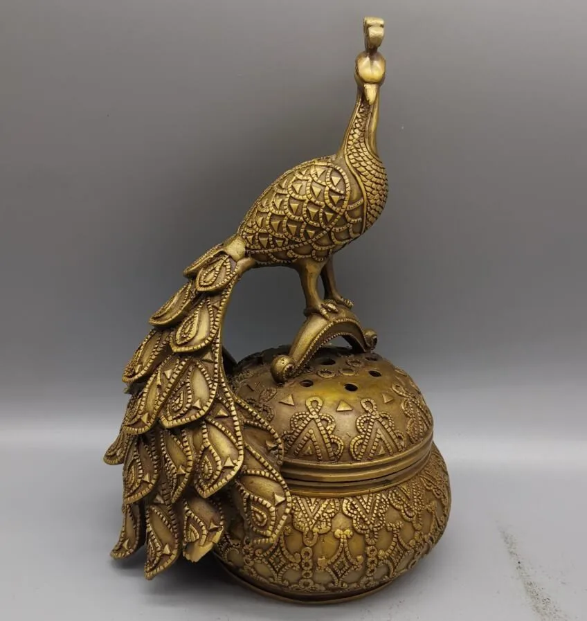 

Archaize brass peacock Incense burner crafts statue