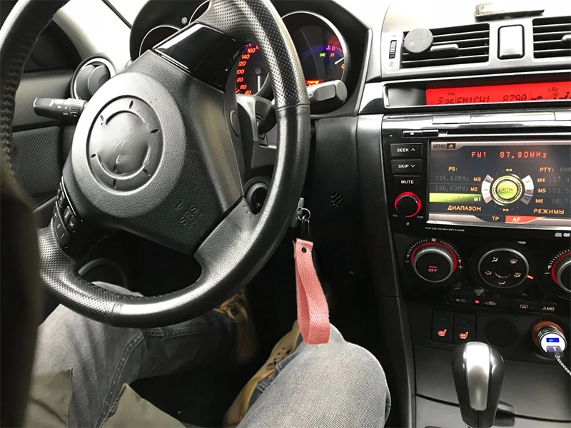 Trendige Auto-Schlüsselanhänger mit Nylonband, Blauem Gurtband und Stahlfederclip, Schlüsselband-Accessoire – Detail 9
