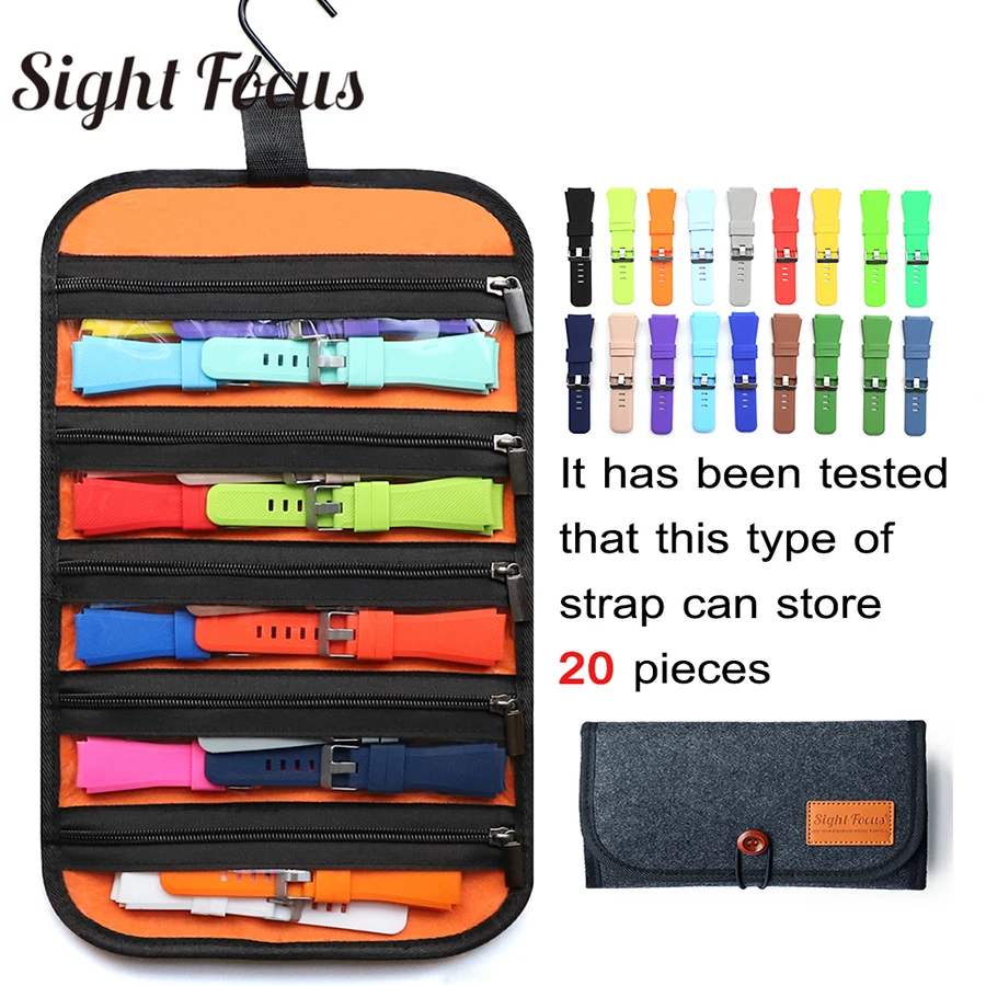 Travel Hanging Watch Organizer Watch Band Box Watch Strap Organizer for Apple Watch Case Watch Box Pouch Watch Band Storage Bag