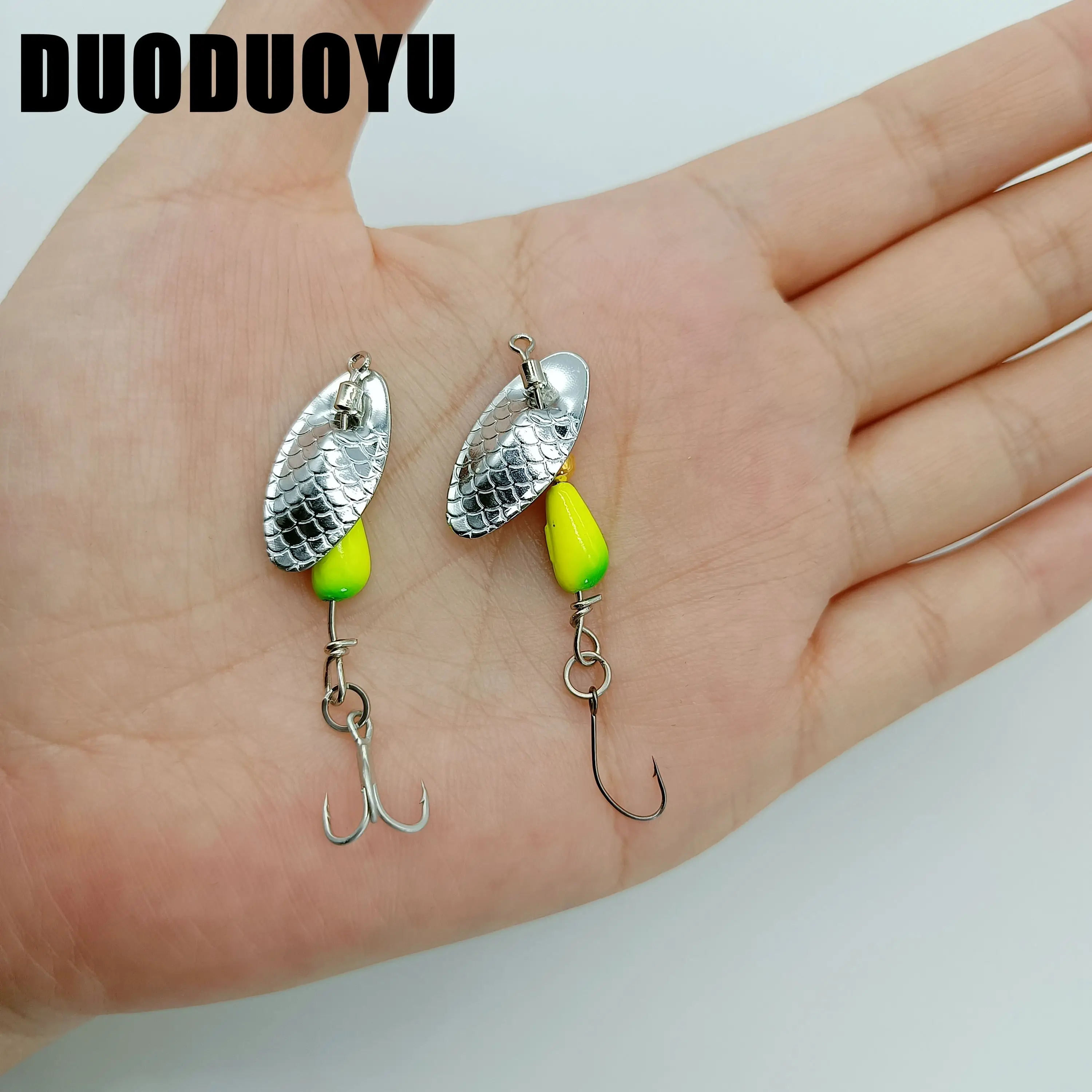 DUODUOYU 1PCS Metal Rotating Spinner Lures Baits 2.5g/4.5g  Trout Hard Bait Spinner Bait Arttificial Bass Bait Fishing Lure