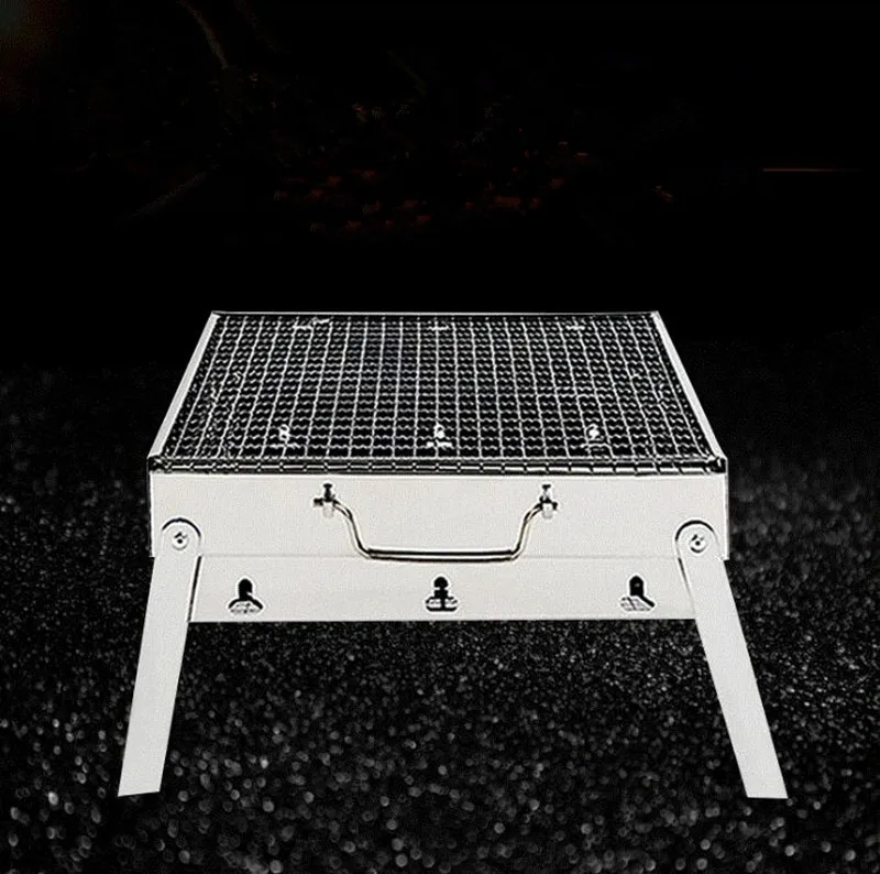 Outdoor Stainless steel Hiking Charcoal Camping Grill  Picnic BBQ Charcoal Grills for Barbecue 43*29*23cm