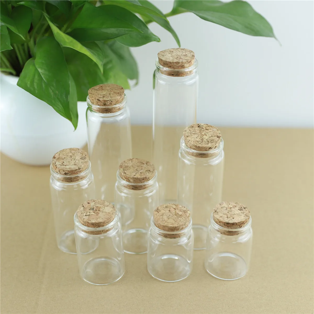 24pcs/Lot 37mm Glass Wishing Bottles Cork Crafts Jars Cork Stopper Transparent Empty Glass Bottles