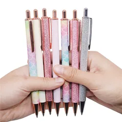 Glitter Sequin Crystal Pen 0.5mm Black refill Ballpoint Pen School Office Stationery Student Writing Tool Working Gel Pen