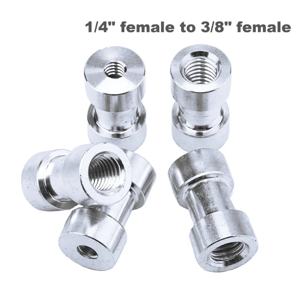 카메라/삼각대/모노포드/볼헤드/라이트 스탠드/숄더 리그용 1/4인치 및 3/8인치 변환기 나사산 나사 어댑터 마운트 세트