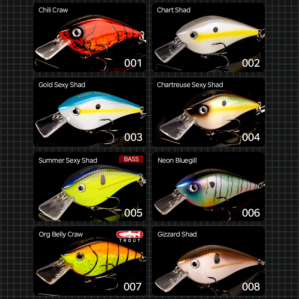 Hunthouse KVD 2,5 Platz Köder Angeln Kurbel Harter Köder Schwimm 65mm/16,5g Crankbait Wobbler Oberfläche Swimbait Für bass Hecht