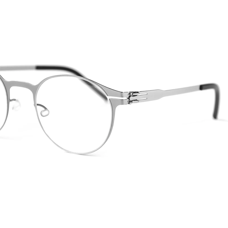 Germany Designer Screwless Vintage Round Eyeglasses for Men Super Thin Metal Retro Circle Lens Eyewear Frames Women