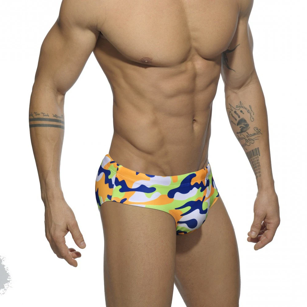 Camouflage Swimwear Sexy Mens Low Waist Swim Briefs Quick Dry Bathing Suit Fashion Male Camo Sport Beach Surfing Board Shorts