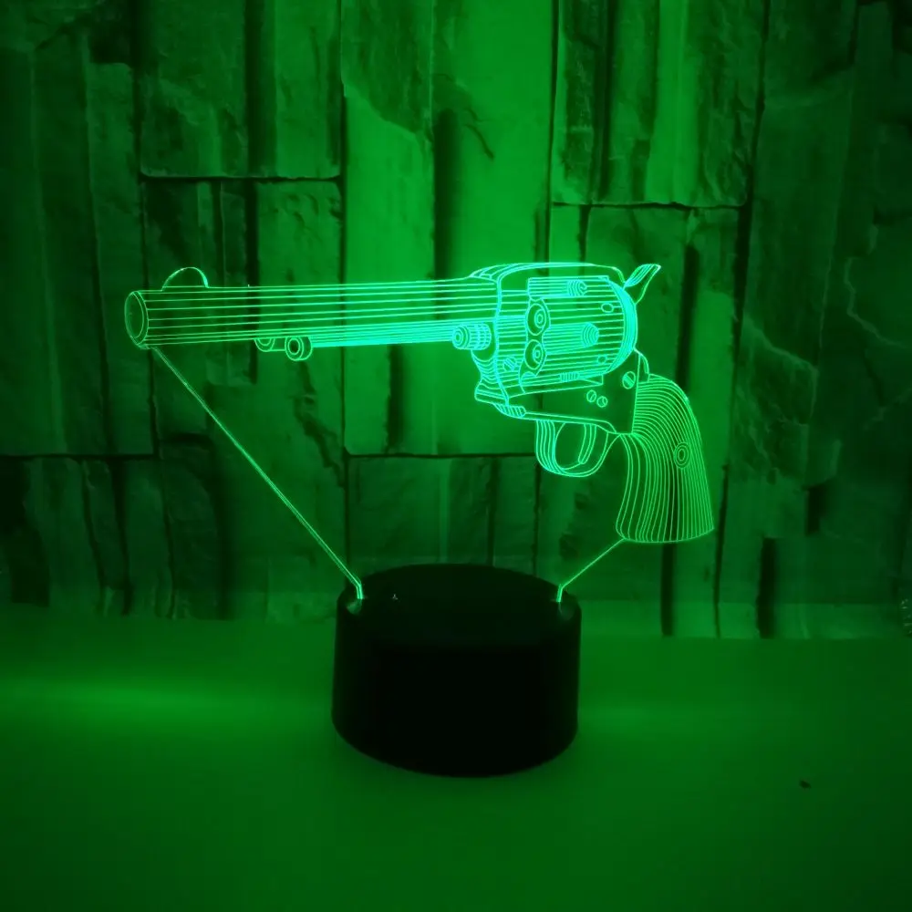 3D Led Toy Pistol Modelling Night Light Usb Mood Touch Button Atmosphere Table Lamp Kids Bedroom Sleep Lighting Home Decor Gifts