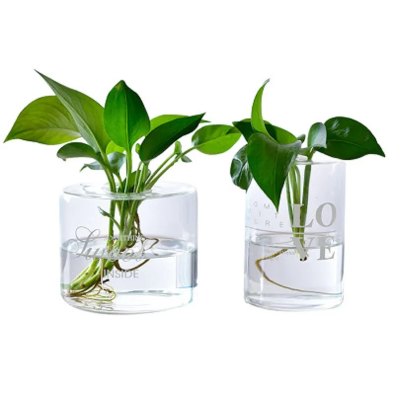 O.RoseLif New Nordic Creative Transparent Letter Glass Vase Hydroponic Vase Decoration For Home Wedding Flower Bottle Bar