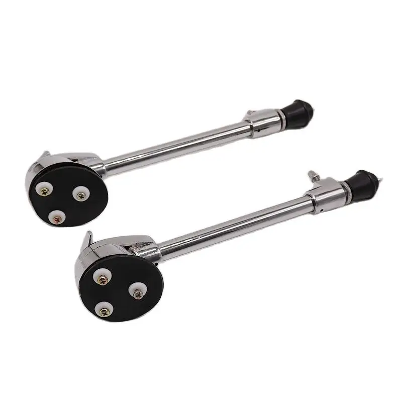 1 Pair Bass Drum Spurs Bass Drum Foot Silver Color Drum Accessory Silver Plate Iron Material with Screws and Washers