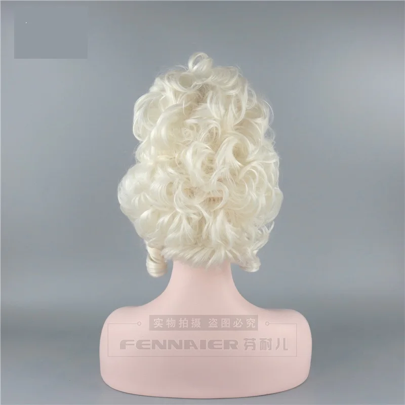 Retro Royal Queen Cosplay Wig Marie Antoinette Moonlight White Queen Court Masquerade Halloween Costume Hair Wigs + Wig Cap