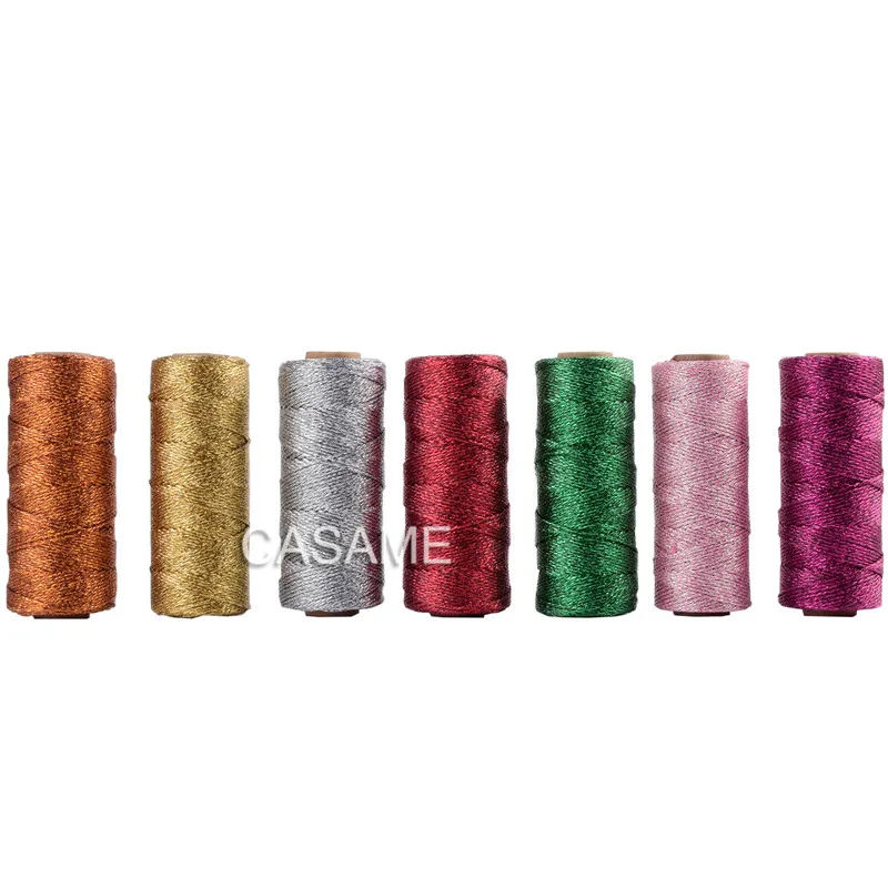 baker twine Striped 110yard12ply Striped DIY Metallic golden Gold Silver Twist Rope Baker Twines Craft Gift Packing spools