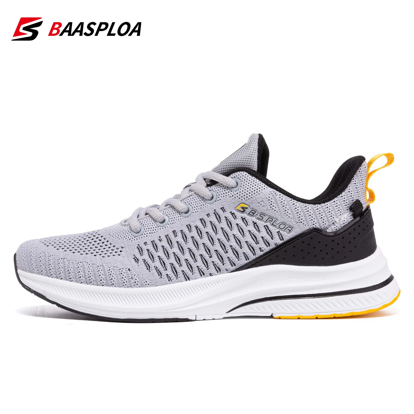 Baasploa-zapatillas de deporte de punto para hombre, zapatos informales para caminar, transpirables, a la moda, originales, ligeras, con absorción