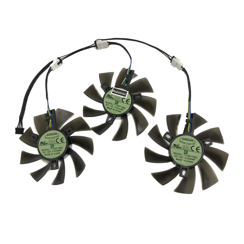 3Pcs/Set,DIY T129215BU,Graphics GPU VGA Cooler,Video Cards Cooling Fan,For DATALAND RX 6900 6800 6750 6700 XT 12G 16G X