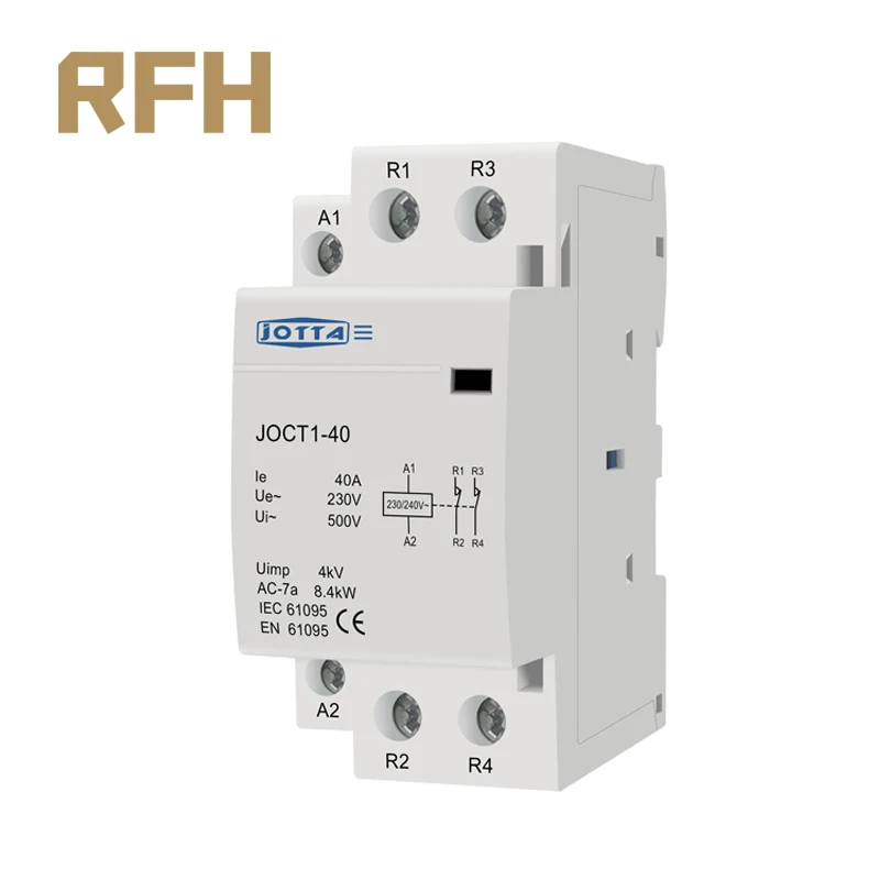 2P 32A 40A 63A  220V/230V 50/60HZ din rail household ac contactor 2NO / 2NC / 1NO 1NC