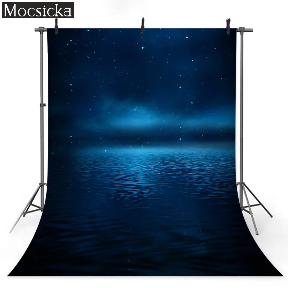 السماء الزرقاء والبحر التصوير خلفية للأطفال الكبار عيد ميلاد صورة خلفية استوديو الصور حورية البحر الفن التصوير الفوتوغرافي بريق النجوم