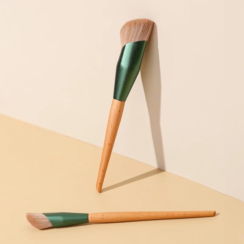 ZOREYA Professiona Makeup Brushes Tools High-End Foundation Concealer Contour Blending Beauty Brush Frosted Wooden Handle