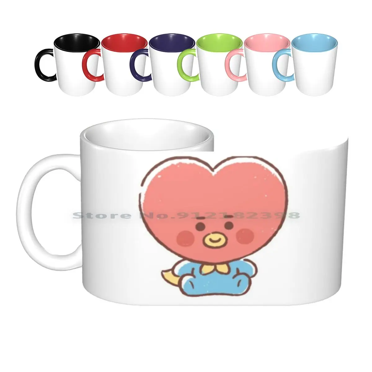 Cute Ceramic Mugs Coffee Cups Milk Tea Mug V Taehyung Creative Trending Vintage Gift Bottle Cup