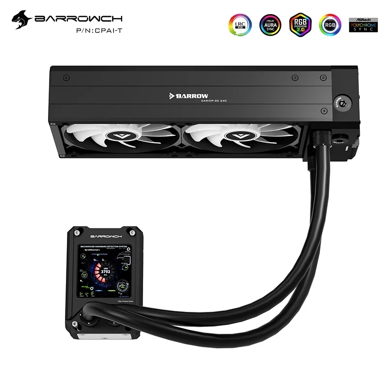 BARROW CPU Water Cooling Kit 240/360 AIO GPU KIT For AMD/Intel, Radiator+17W PWM Pump+Fan+ Fittings Combination Integrated