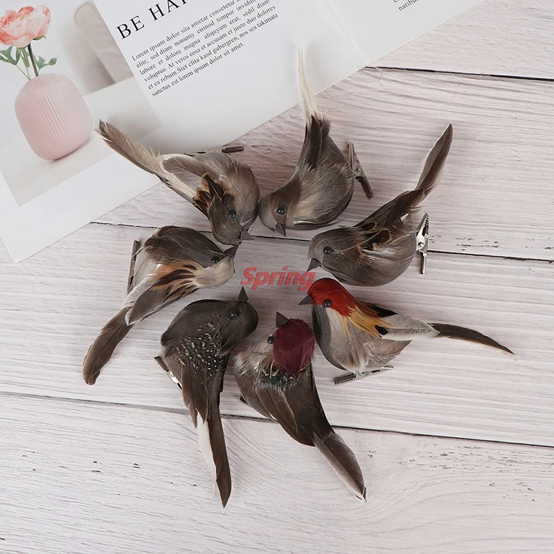 1Pcs Randomly DIY Artificial Bird Foam Vivid Feather Mini Tit Crafts Bird Simulation Model For Family Store Garden Decoration