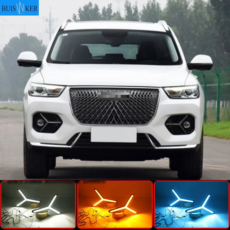 

Turn signal DRL Drive Light with fog lamp hole For Great Wall Haval H6 Hover H6 2020 2021 LED Daytime Running Lights