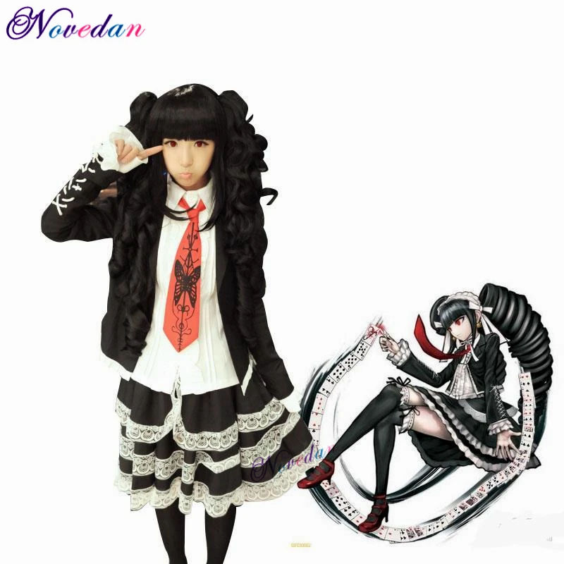 Anime Danganronpa Dangan Ronpa Celestia Ludenberg Cosplay Costume Fancy Japanese School Uniform Halloween Costumes Cosplay Wig