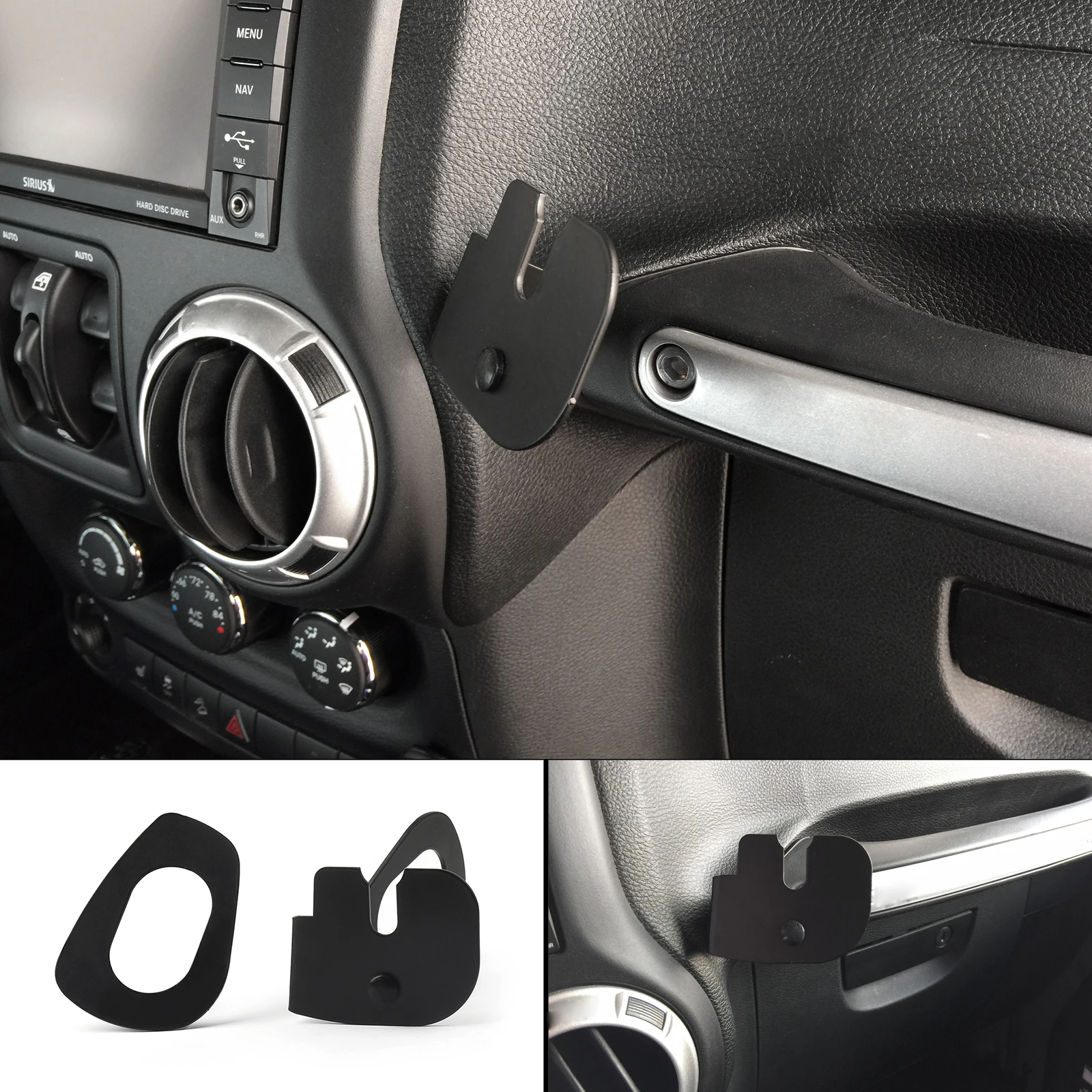 Artudatech For Wrangler JK 2011+ 75WXST CB Radio Mic Mount Holder Passenger Grab Bar Walkie Talkie Accessories