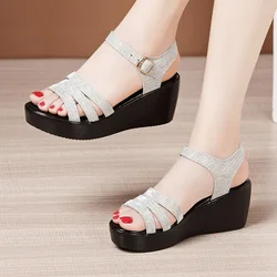 32 35 37 39 41 43 Women'S Platform Sexy Dress Sandals Woman Summer Elegant Shoes Female 2021 Ladies Wedge With Thick Sole Shoes