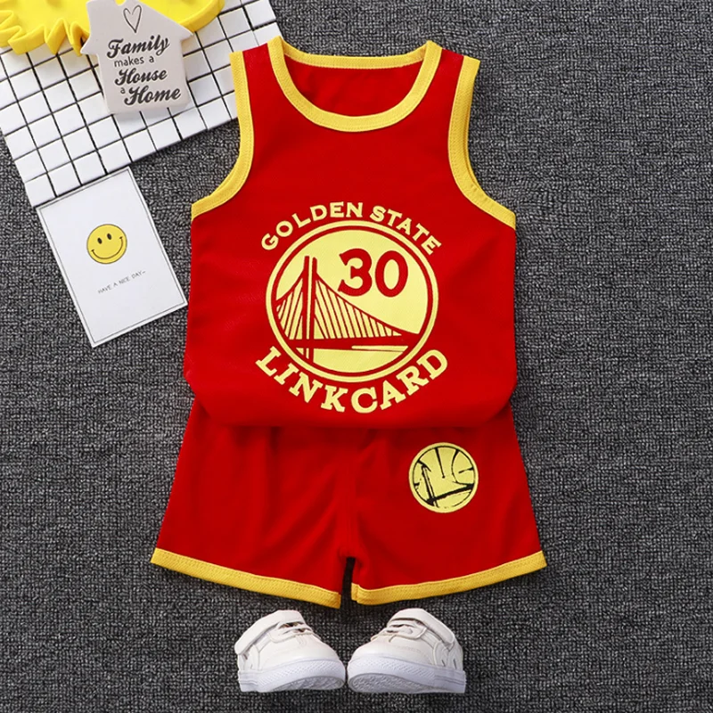 Boys Sports Basketball Summer Casual Sleeveless Vest+Shorts Clothes Set Baby Toddler Clothing For