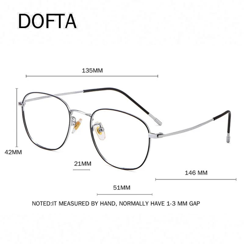 DOFTA Titanium Glasses Frame Women Retro Round Prescription Eyeglasses Vintage Myopia Optical Eyewear Eye Glasses for Men 5559