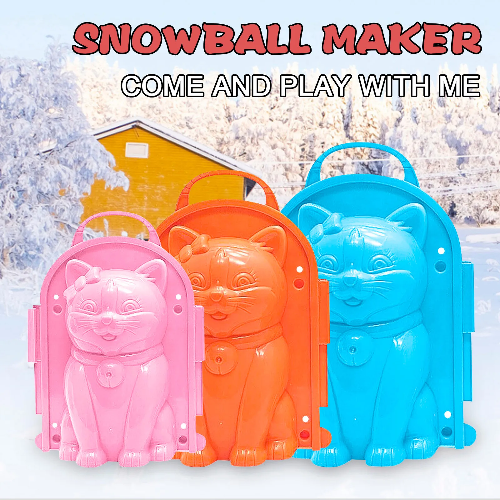 Creative 3D beach model playing snowball clip winter snowball fight animal modeling children's outdoor sand snowball mold